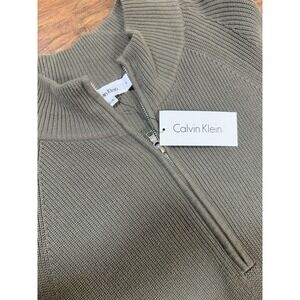 Calvin Klein & Co. Mens XL Green 1/4 Zip Cotton Knit Cardigan Sweater